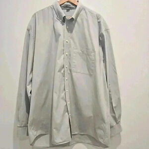 Cutter & Buck Men's XLT Long Sleeve Casual Button-down Dress Shirt Light Gray